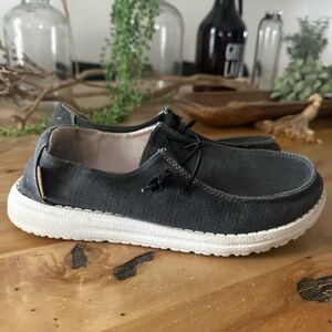 Hey Dude Black Canvas Sneakers